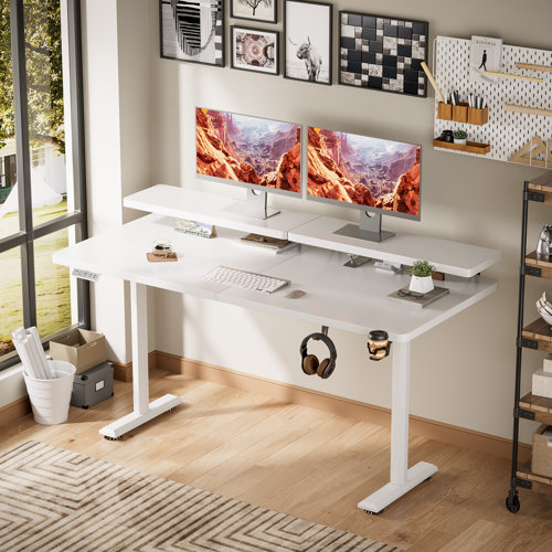 Inbox Zero Kreutzer Height Adjustable Standing Gaming Desk & Reviews